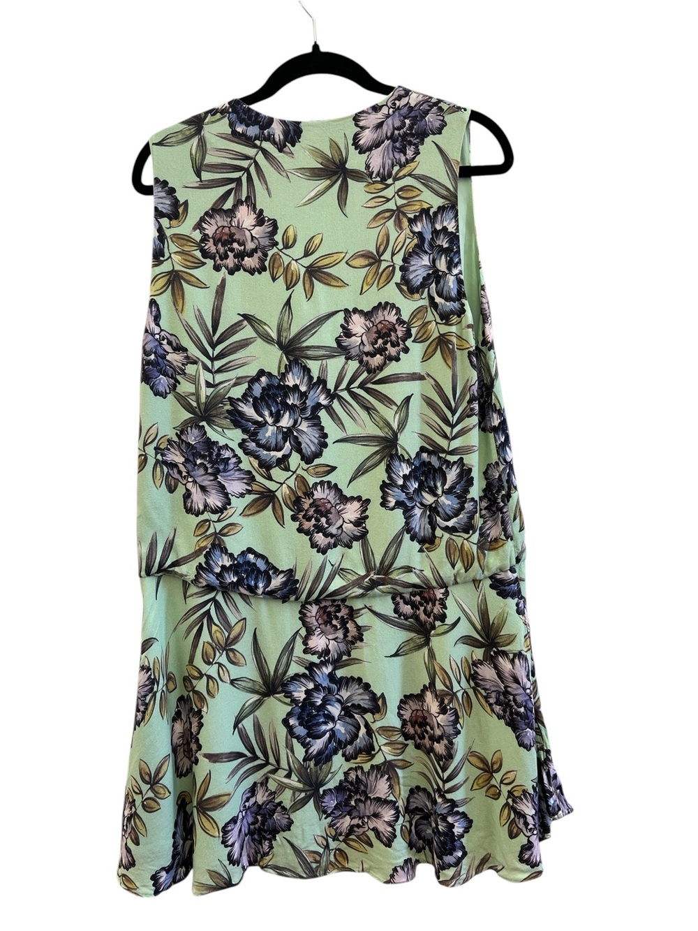 Alice + Olivia Brook Oasis Floral Drop Waist Tea Dress Garden Party Size 12 - Picture 2 of 6